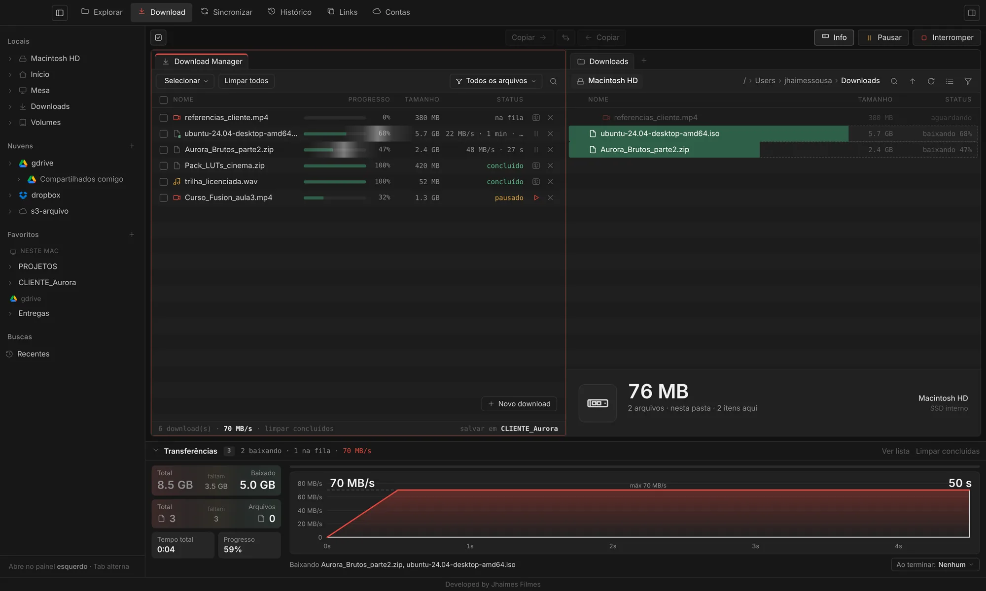 Download Manager do AZExplorer com torrent e Google Drive